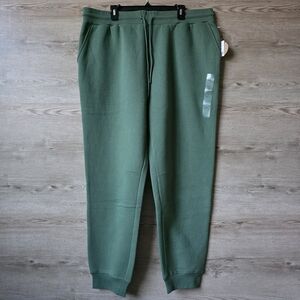DIP Men’s Green Jogger Sweatpants XXL Fleece Athleisure Eco Active NWT